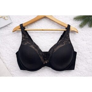 New Olga Cloud 9 Underwire With Lift Bra Black Lace Super Soft Size 38DD